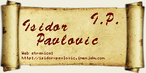 Isidor Pavlović vizit kartica